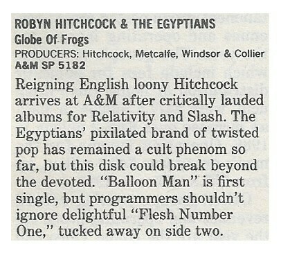 Hitchcock, Robyn / Globe of Frogs / 1988