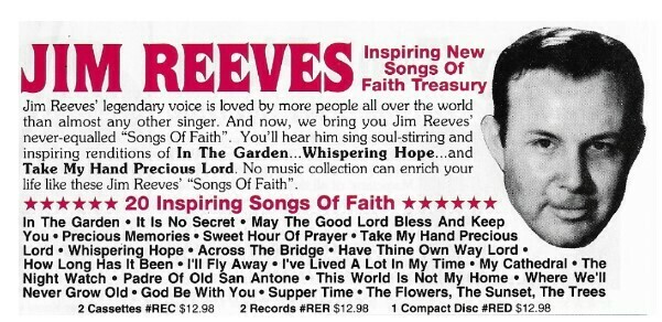 Reeves, Jim / Songs of Faith / 1989