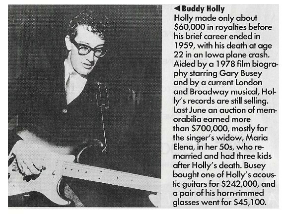 Holly, Buddy / $60,000 in Royalties