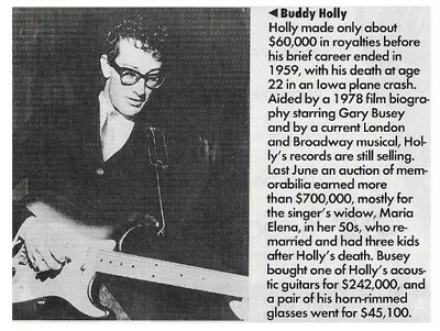 Holly, Buddy / $60,000 in Royalties
