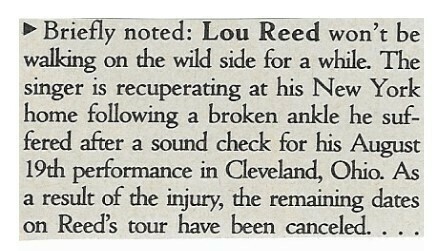 Reed, Lou / Broken Ankle / 1989