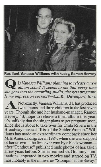 Williams, Vanessa / Resilient Vanessa Williams with Hubby, Ramon Hervey / 1994