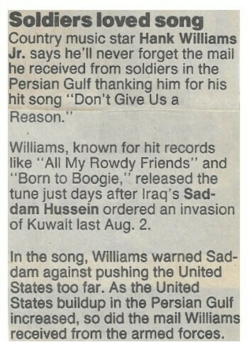 Williams, Hank (Jr.) / Soldiers Loved Song / 1990