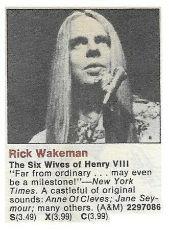 Wakeman, Rick / The Six Wives of Henry VIII / 1973