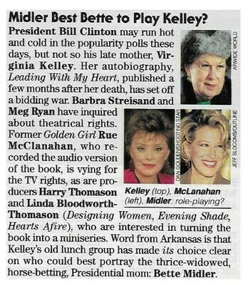 Midler, Bette / Midler Best Bette to Play Kelley? / 1994