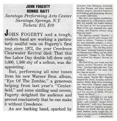 Fogerty, John / Saratoga Springs, NY (Performing Arts Center) / 1986