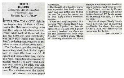 Reed, Lou / Los Angeles, CA (Universal Amphitheatre) / 1986