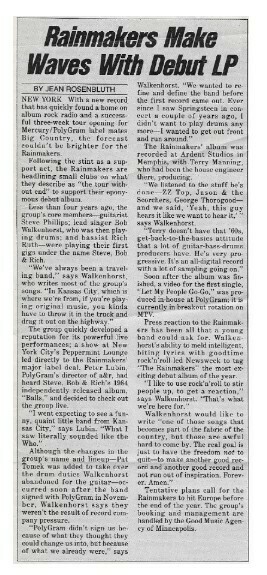 Rainmakers, The / Rainmakers Make Waves With Debut LP / 1986