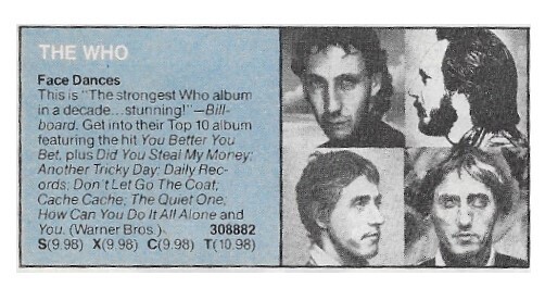 Who, The / Face Dances / 1981