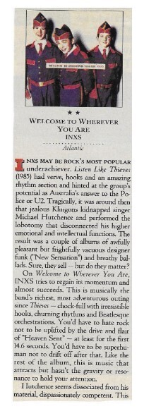 INXS / Welcome to Wherever You Are / 1992
