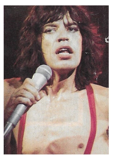 Rolling Stones, The / Mick Jagger Holding Mic. On Stage / 1976
