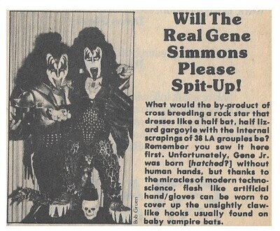 Kiss / Will the Real Gene Simmons Please Spit-Up! / 1976