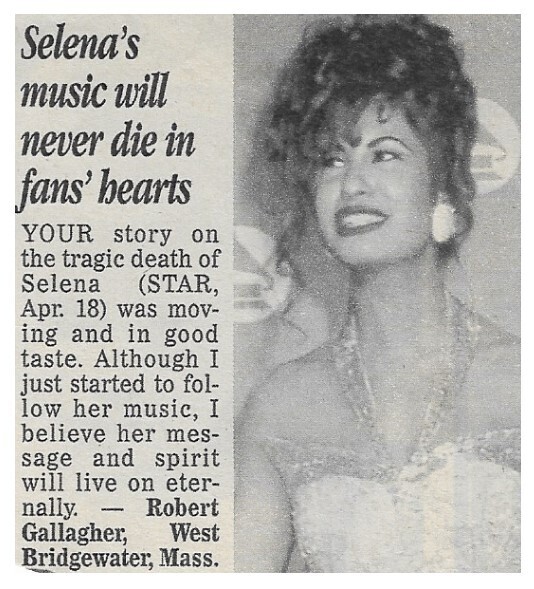 Selena / Selena's Music Will Never Die in Fans' Hearts / 1995