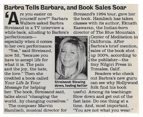 Streisand, Barbra / Barbra Tells Barbara, and Book Sales Soar / 1994