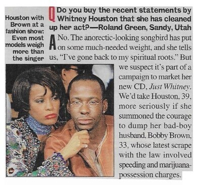 Houston, Whitney / Recent Statements / 2002