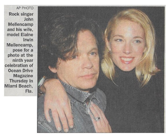 Mellencamp, John / Miami Beach, FL (with Elaine Irwin Mellencamp) / 2002