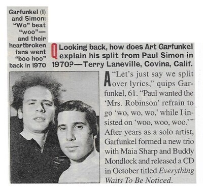 Simon + Garfunkel / Explain the Split / 2003