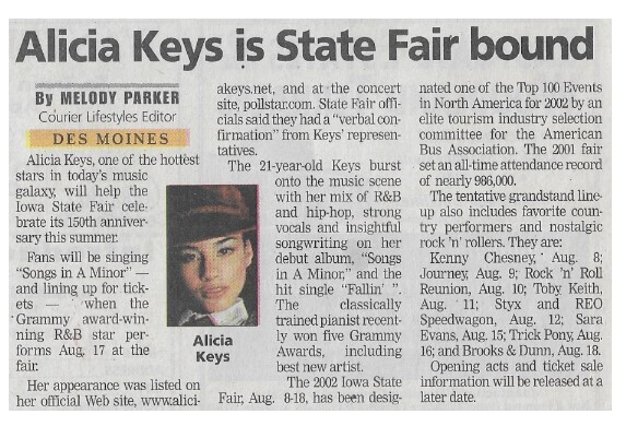 Keys, Alicia / Alicia Keys is State Fair Bound / 2002