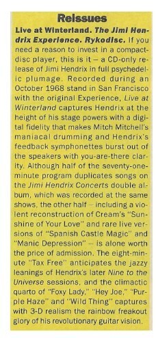 Hendrix, Jimi / Live At Winterland / 1987