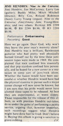 Hendrix, Jimi / Nine to the Universe / 1980