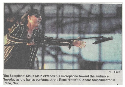 Scorpions / Klaus Mein On Stage in Reno, Nevada / 2002