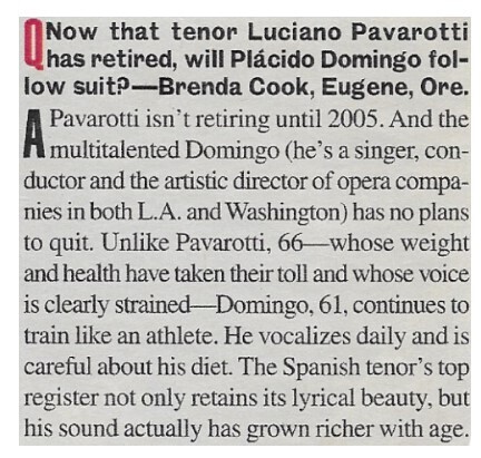 Domingo, Placido / Will Placido Domingo Follow Suit? / 2002