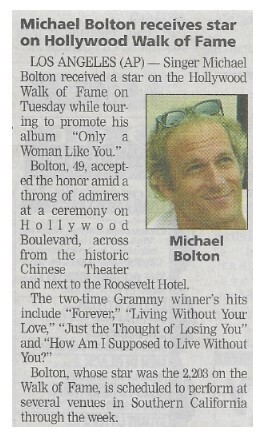 Bolton, Michael / Michael Bolton Receives Star On Hollywood Walk of Fame / 2002