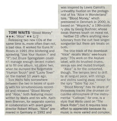 Waits, Tom / Blood Money - Alice / 2002