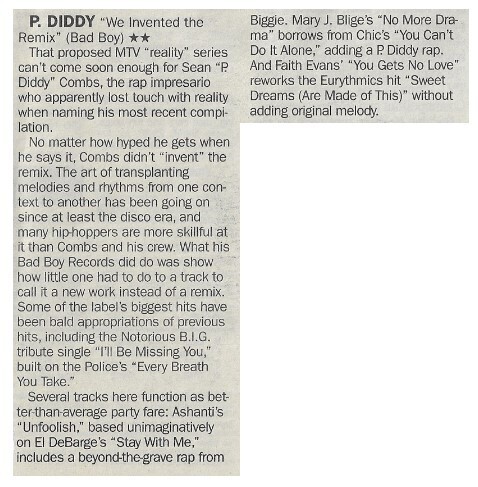 P. Diddy / We Invented the Remix / 2002