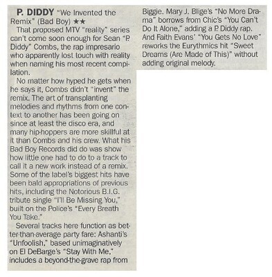 P. Diddy / We Invented the Remix / 2002