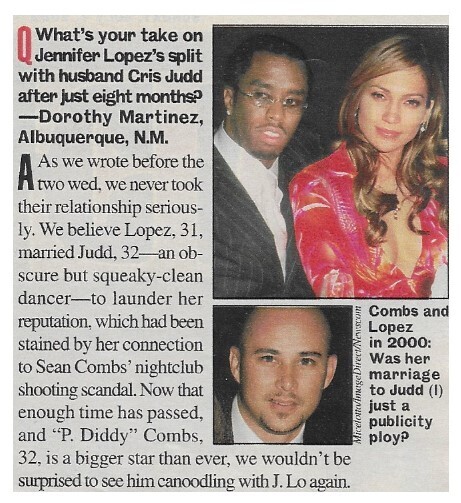 Lopez, Jennifer / Split with Husband Chris Judd / 2002