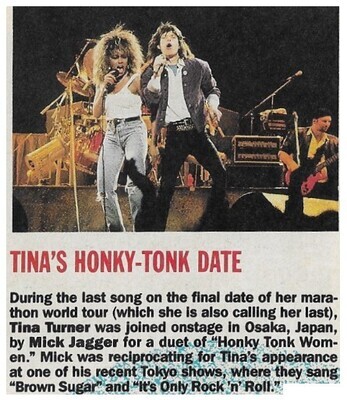 Turner, Tina / Tina's Honky-Tonk Date / with Mick Jagger / 1988
