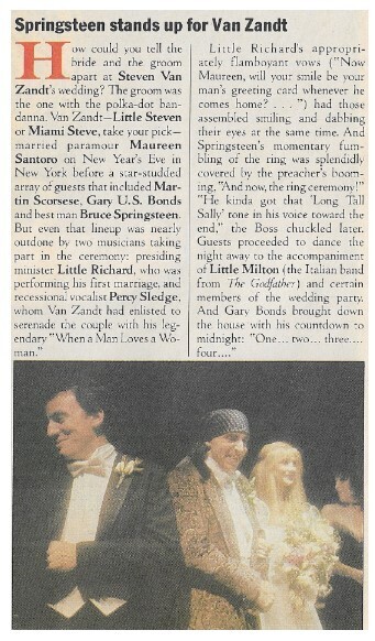 Springsteen, Bruce / Springsteen Stands Up for Van Zandt / 1983