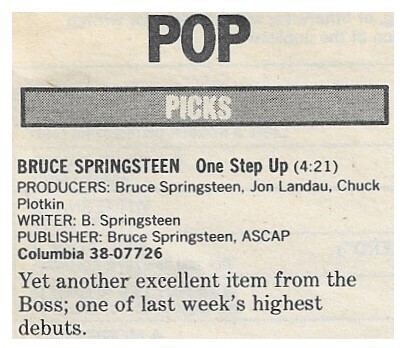 Springsteen, Bruce / One Step Up - Pop Picks / 1988
