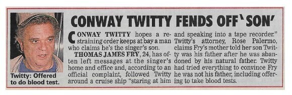 Twitty, Conway / Conway Twitty Fends Off 'Son' / 1992