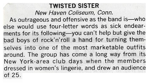 Twisted Sister / New Haven, CT (Coliseum) / 1986