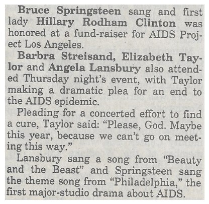 Springsteen, Bruce / Hillary Clinton Honored / 1994