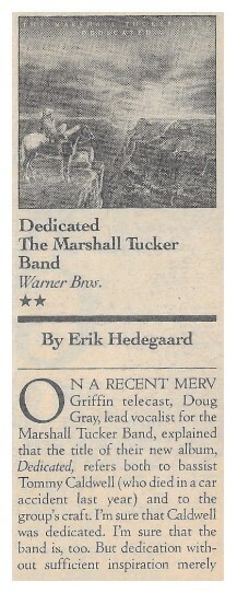 Marshall Tucker Band / Dedicated / 1981