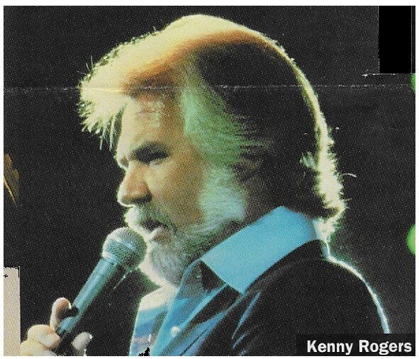 Rogers, Kenny / On Stage-Profile-Blue Shirt-Microphone