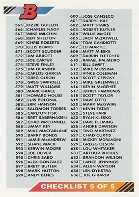 Bowman / 1992 Checklist (565-705) | Bowman #705