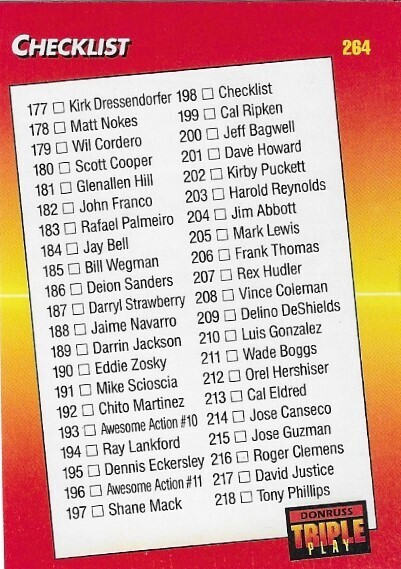 Triple Play / 1992 Checklist (177-264) | Triple Play #264