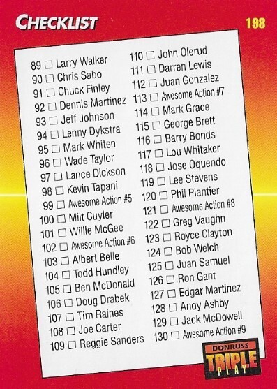 Triple Play / 1992 Checklist (89-176) | Triple Play #198