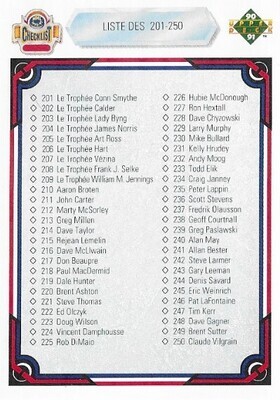 Upper Deck / 1990-91 Checklist (201-300) | Upper Deck #300 | French