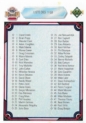 Upper Deck / 1990-91 Checklist (1-100) | Upper Deck #100 | French