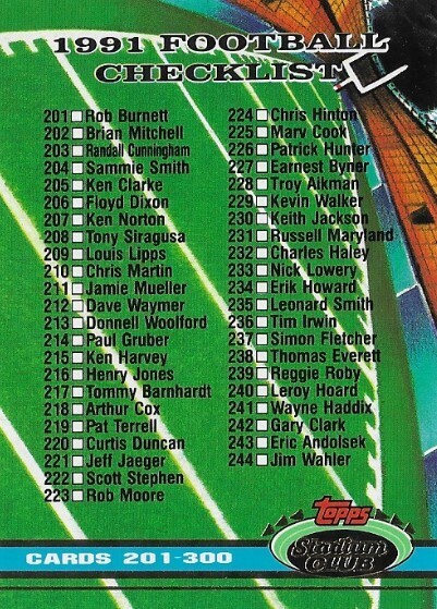 Stadium Club / 1991 Checklist (201-300) | Stadium Club #498