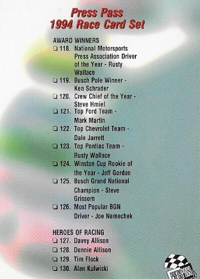 Press Pass / 1994 Checklist (118-150) | Press Pass #149