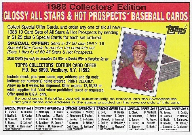 Clark, Jack / 1988 St. Louis Cardinals | Topps Offer