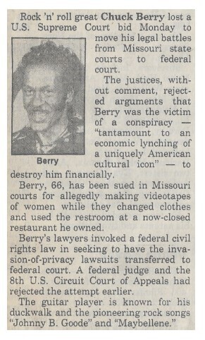 Berry, Chuck / Lost a U.S. Supreme Court Bid / 1993