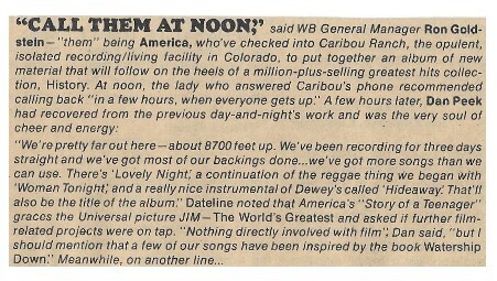 America / Call Them at Noon! / 1976