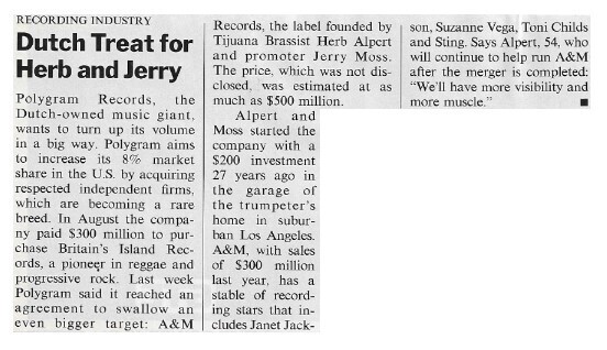 Alpert, Herb / Dutch Treat for Herb and Jerry / 1989